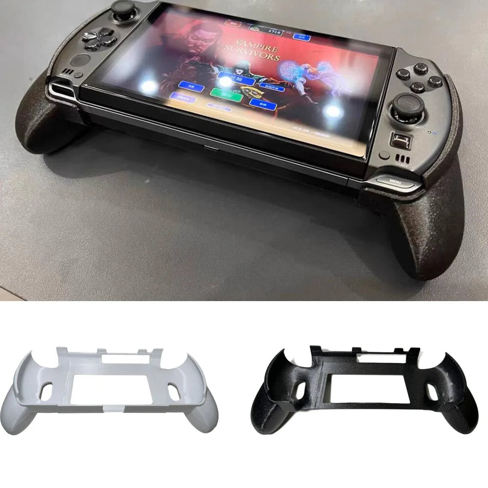Ergonomic Hard Shell Hand Grip for GPD Win 4 – Black & White Console Grip Accessory Axl