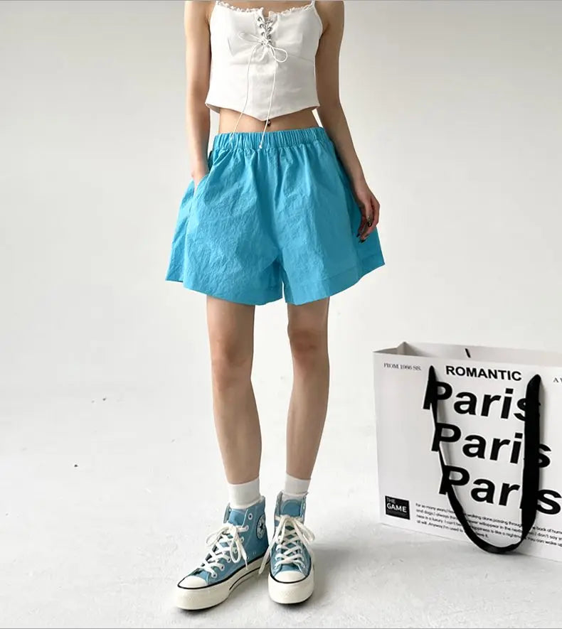 Women's Quick-Dry Wide Leg Beach Shorts – Elastic Waist S–2XL Women's Shorts Axl