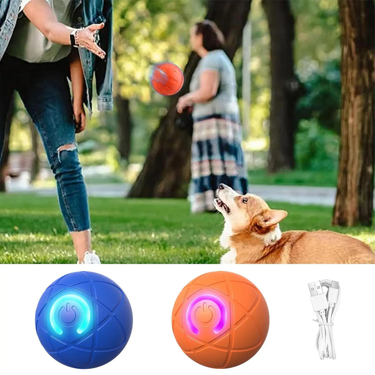 Interactive Auto-Rolling LED Ball Toy for Dogs & Cats Interactive Pet Toy Axl