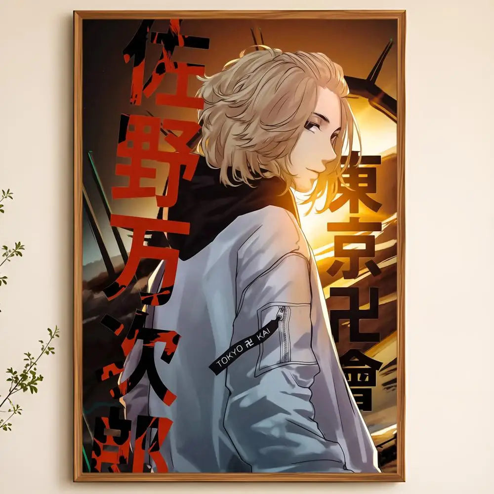 Tokyo Revengers PVC Wall Poster – Peel & Stick HD Anime Art Anime Wall Poster Axl White03 60X90cmNoframe
