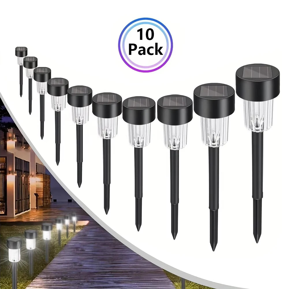 10-Pack Solar LED Pathway Lights – Waterproof Garden & Lawn Solar Pathway Lights Axl