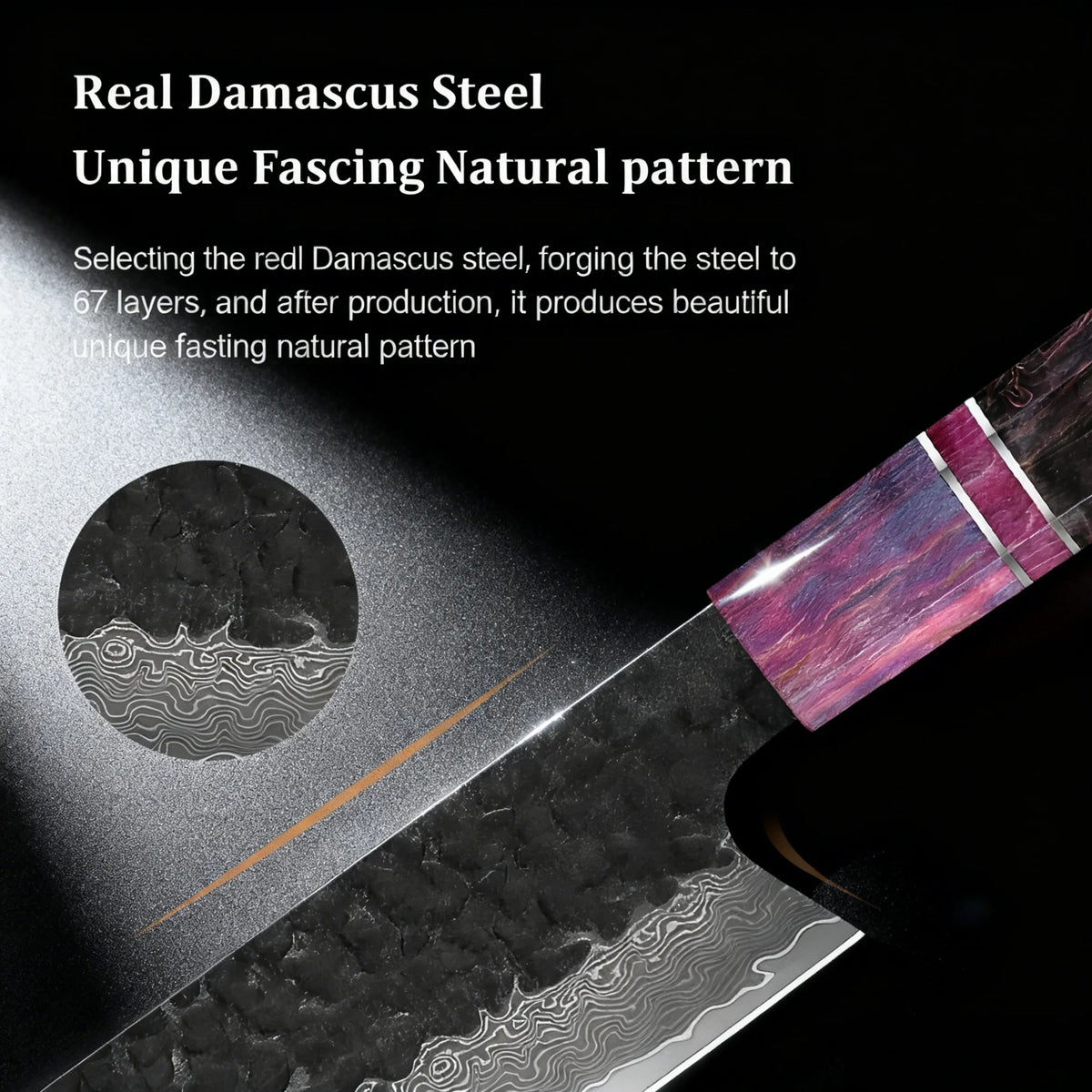 67-Layer Damascus Steel Chef Knife Set – Hand Forged Kitchen Knives Damascus Kitchen Knife Set Axl