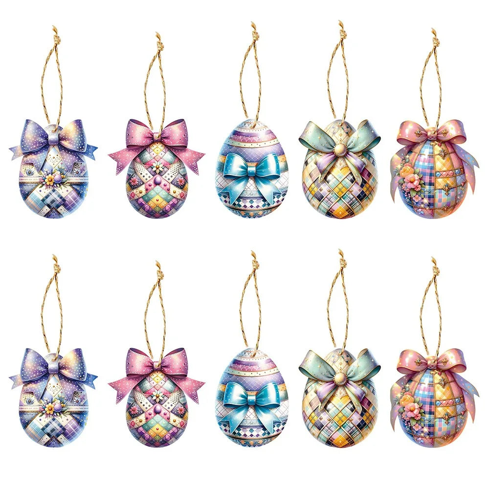 Multicolor Bow & Plaid Paper Ornaments with Rope – 10 Pack Paper Party Ornaments Axl