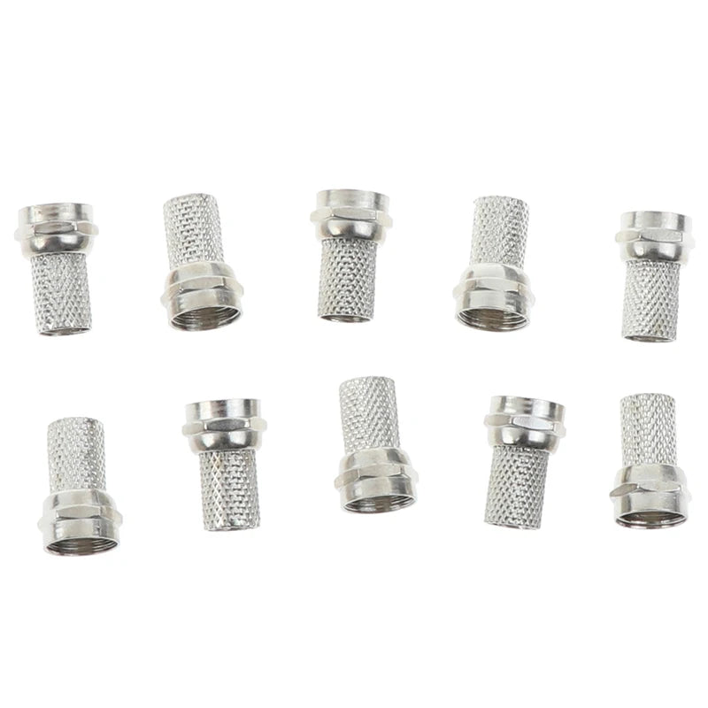 10-Pack Screw-On F Connectors for RG6 Coaxial Cable | Satellite TV Coaxial F Connector Axl one size