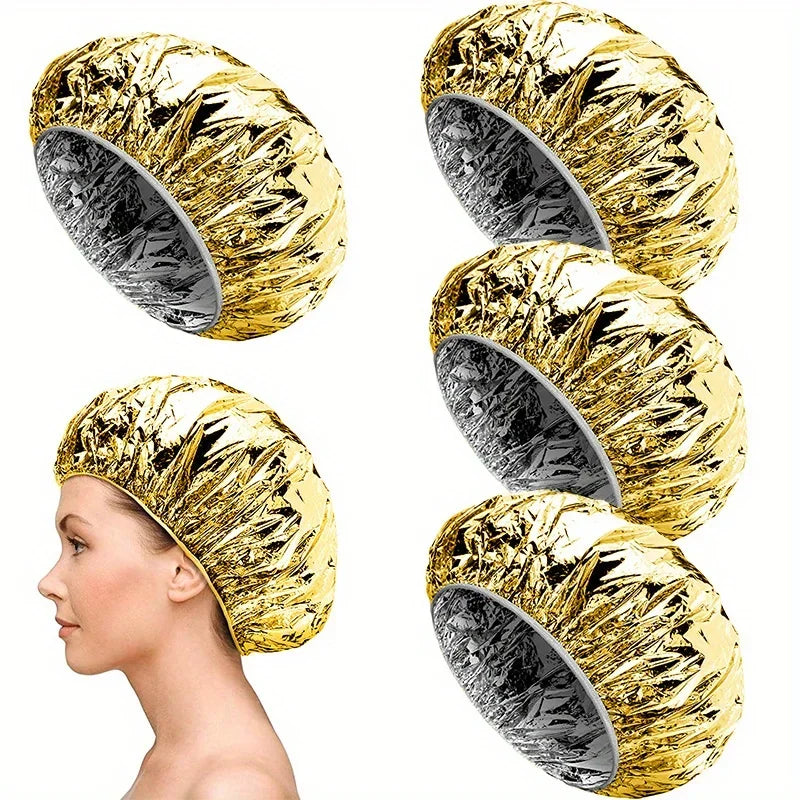 4-Pack Reusable Aluminum Foil Hair Conditioning Caps – All Types Hair Conditioning Cap Axl