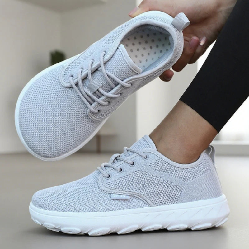 Women's Wide Toe Barefoot Sneakers | Breathable Mesh Platform Platform Walking Sneakers Axl GRAY 46