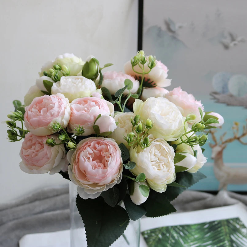 Silk Peony Bouquet – Artificial Flowers for Wedding & Home Decor Artificial Flower Bouquet Axl