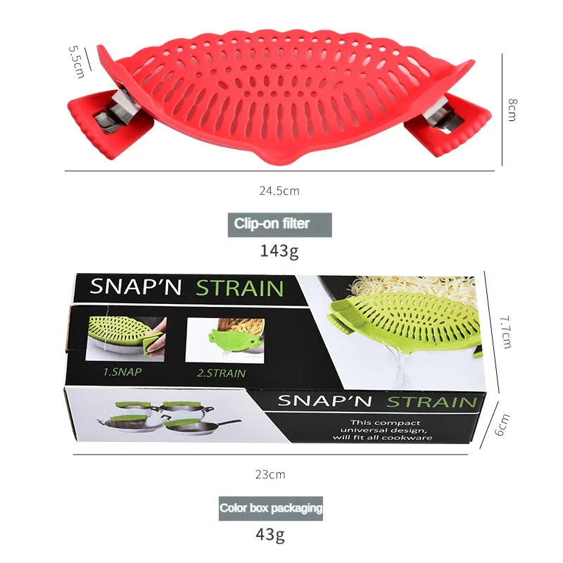 Clip-On Silicone Pot Strainer & Anti-Spill Water Drainer Pot Strainer Axl