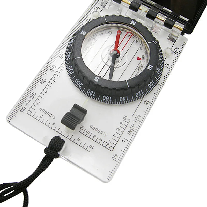 Multifunctional Folding Compass – Mirror, Scale & LED Light Folding Compass Axl