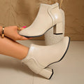 Women's Chunky Heel Ankle Boots – Black & Beige | EU 35–42 Women's Ankle Boots Axl 42 Beige