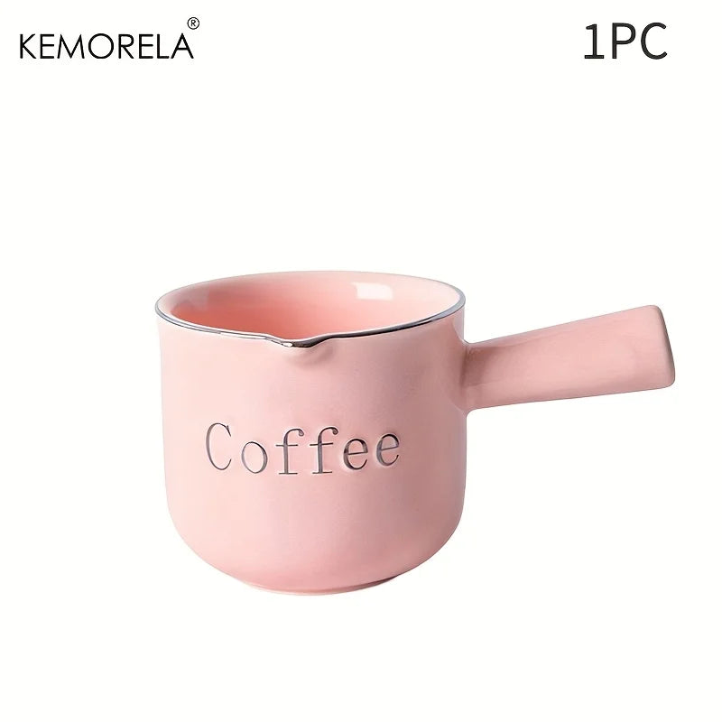 KEMORELA Ceramic Espresso Measuring Cup 3oz 90ml – Pink & Gray Ceramic Measuring Cup Axl 1PCS Pink 90ml