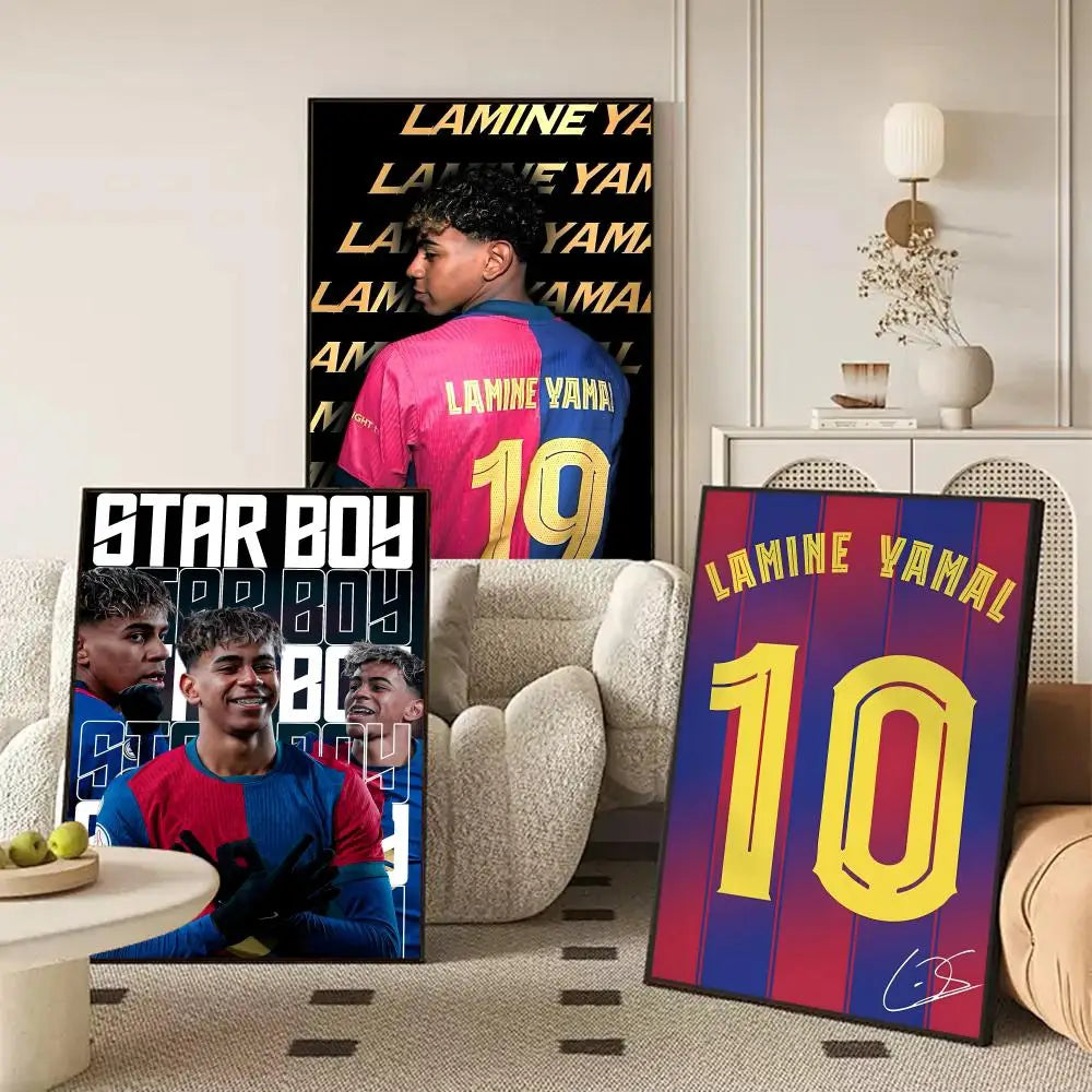 Lamine Yamal Football Star Canvas Wall Art Poster – Unframed Canvas Wall Art Axl