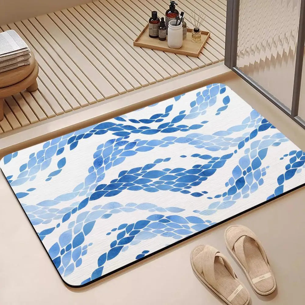 Caribbean Wave Diatomite Bath Mat – Quick Dry & Non-Slip Diatomite Bath Mat Axl
