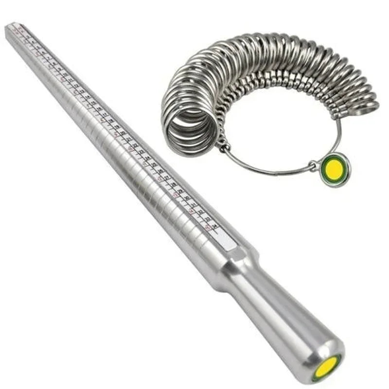 Metal Ring Sizer Set – Mandrel Stick & Finger Gauge Tool Jewellery Sizing Tool Axl