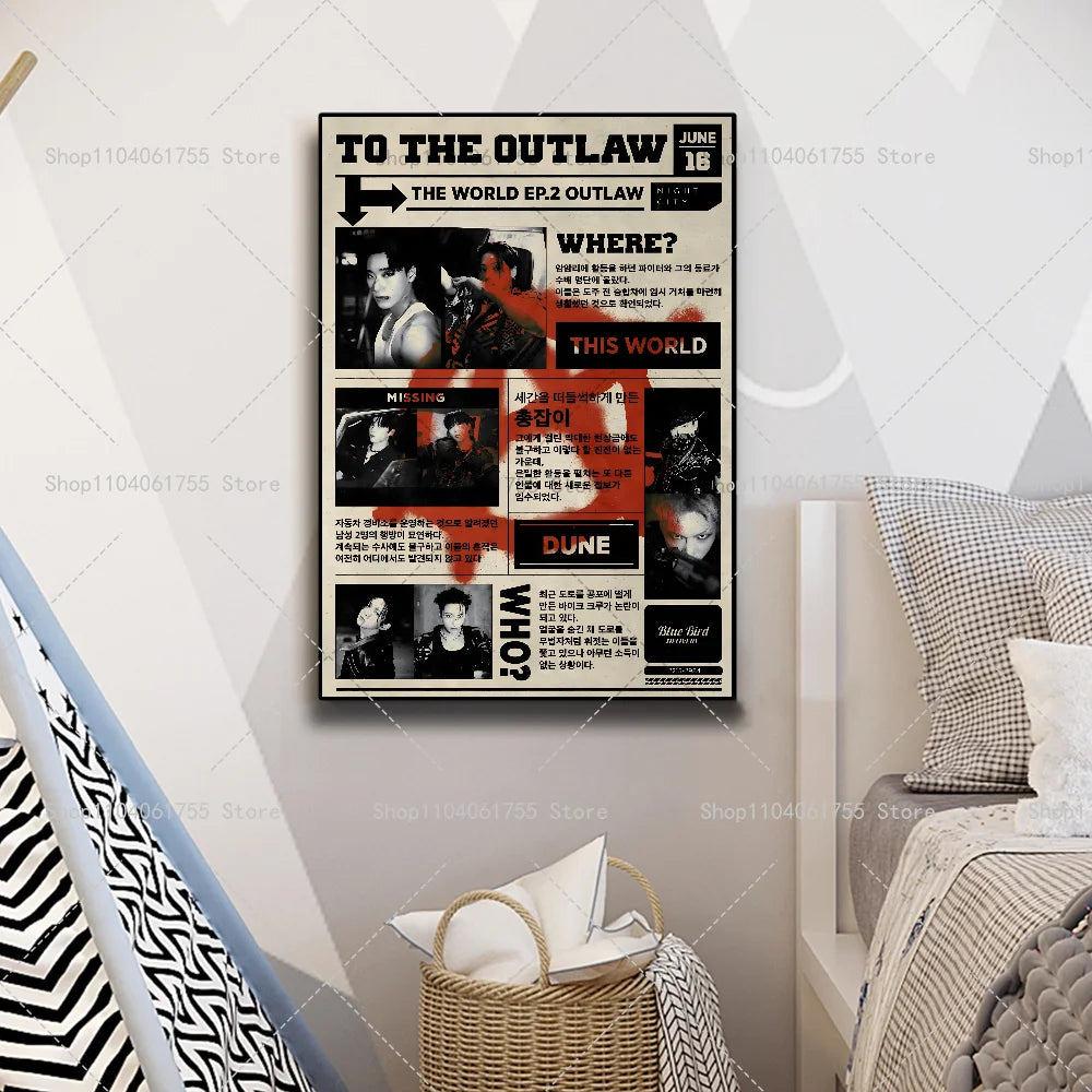 ATEEZ KPOP Wall Poster – Self-Adhesive Waterproof Sticker Wall Art Poster Axl
