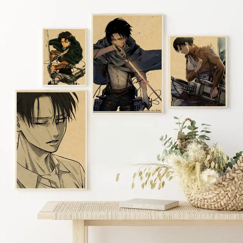 Attack on Titan Levi Ackerman Anime Poster | Wall Sticker Art Anime Wall Poster Axl