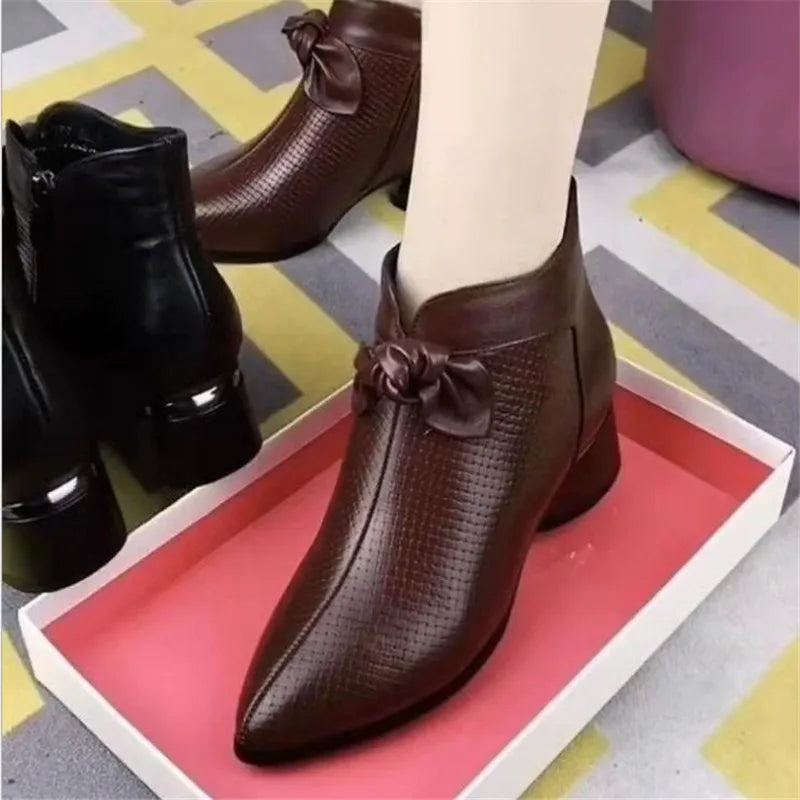 Women's Square Heel Ankle Boots – Zip-Up Short Boots Women's Ankle Boots Axl