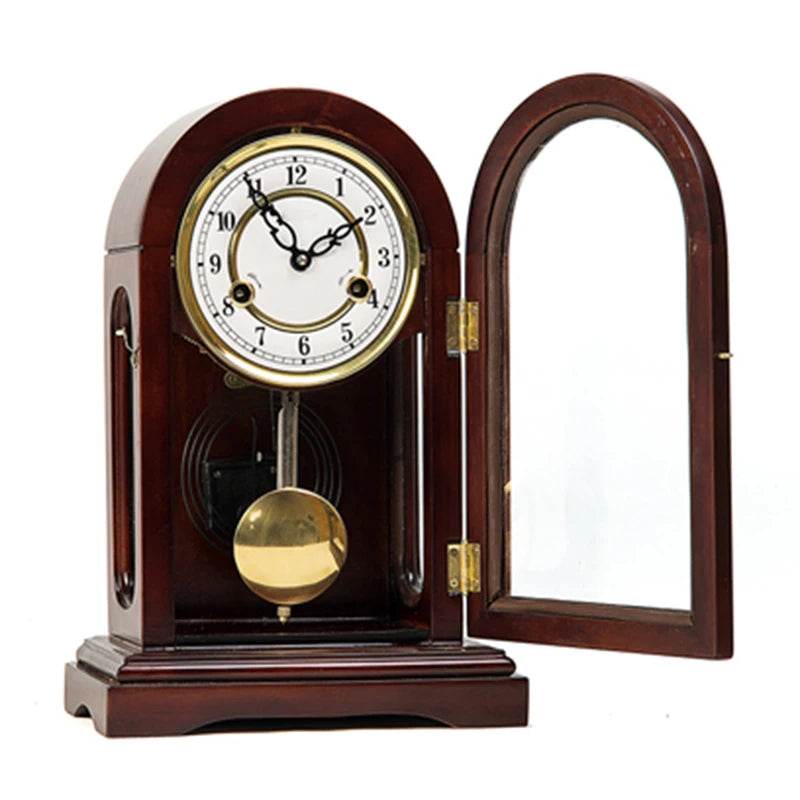 Vintage Mechanical Desk Clock – Solid Wood Pendulum Chiming Mechanical Desk Clock Axl