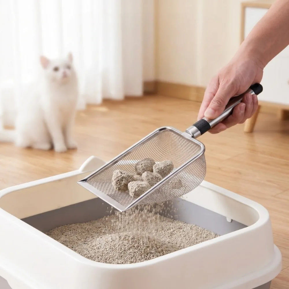 2-Pack Stainless Steel Cat Litter Scoop – 3.8mm Mesh Cat Litter Scoop Axl