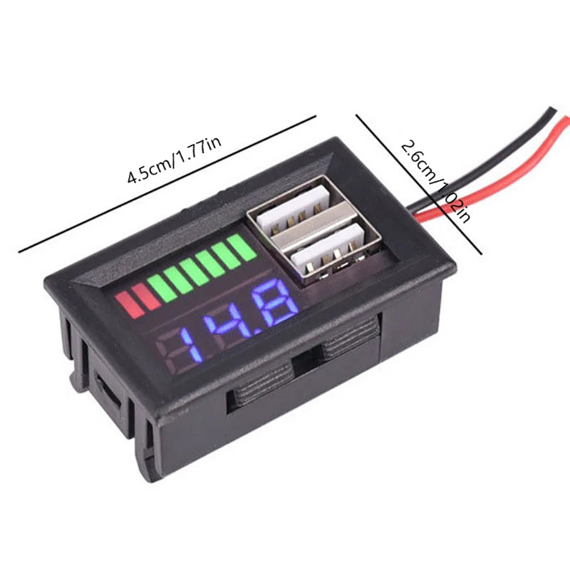 12V LED Digital Battery Voltmeter – Charge Level Indicator Battery Voltmeter Axl