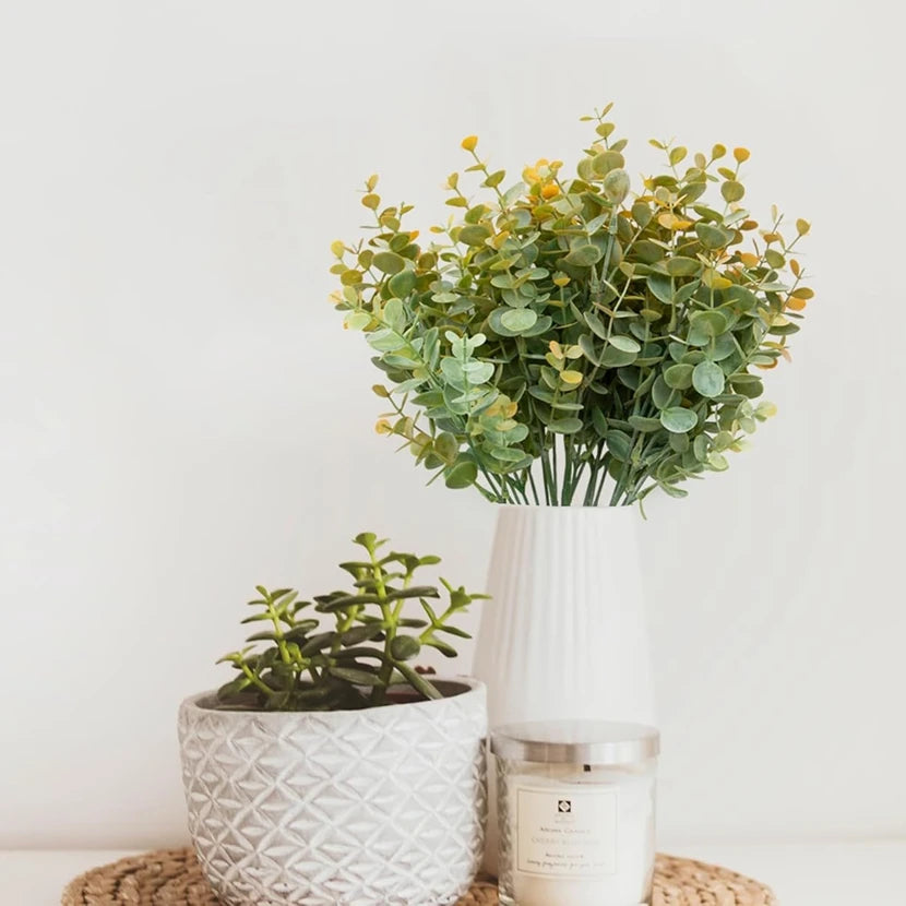 Artificial Eucalyptus Branches Faux Green Leaves Decor 2/4 Pcs Artificial Plant Decor Axl