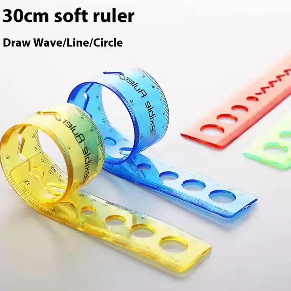 30cm Flexible Folding Ruler – Soft Plastic Student Ruler Flexible Ruler Axl