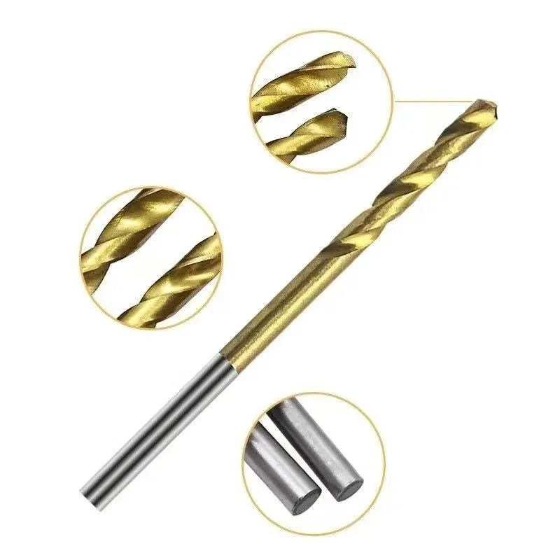 50-Pc Titanium Twist Drill Bit Set 1–3mm | Mini Wood Bits Twist Drill Bit Set Axl