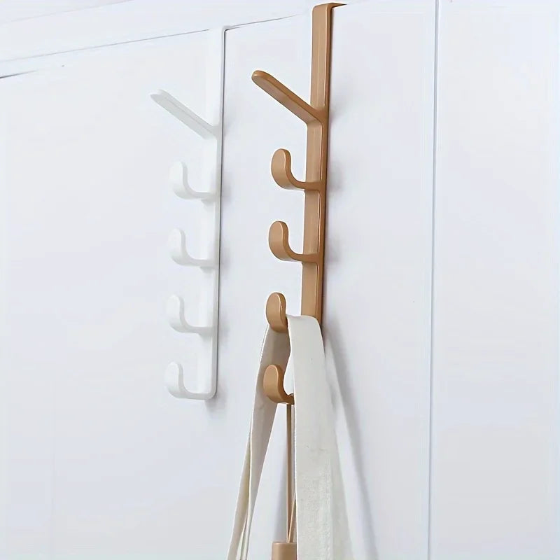 5-Hook Over the Door Hanger Rack – Coats, Robes & Towels Door Hook Rack Axl