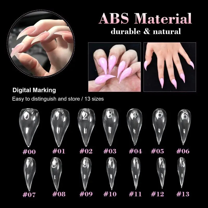 140-Piece Eagle Claw Full Cover Nail Tips & Dual Form Extension False Nail Tips Axl