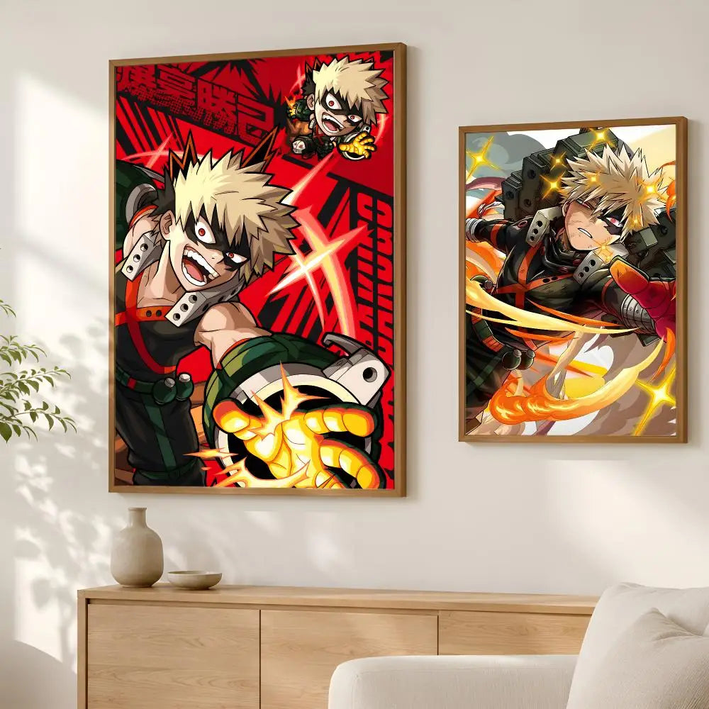 Katsuki Bakugo Self-Stick HD Anime Wall Poster – Waterproof Anime Wall Poster Axl