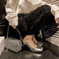 Women's Gold Silver Square Toe Stiletto Pumps | Party Heels Stiletto Pumps Axl 40 Silver