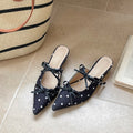 Polka Dot Wedge Mules – Women's Slingback Dress Slides Wedge Mule Slides Axl black 38