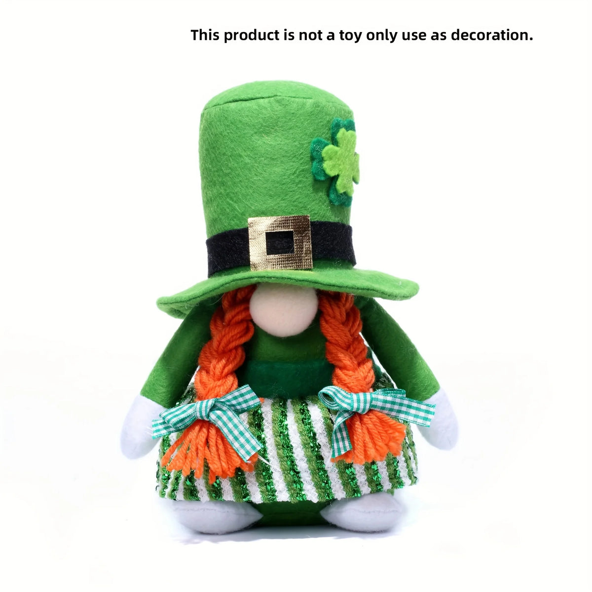 St. Patrick's Day Faceless Doll Ornament – Green Top Hat Holiday Ornament Axl