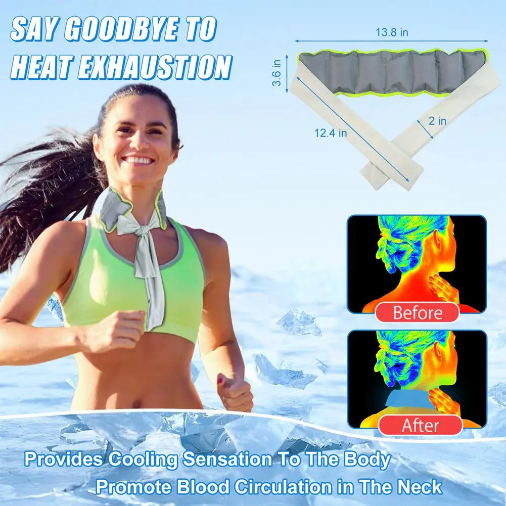 Reusable Cooling Neck Ice Scarf – Adjustable Summer Wrap Cooling Neck Wrap Axl