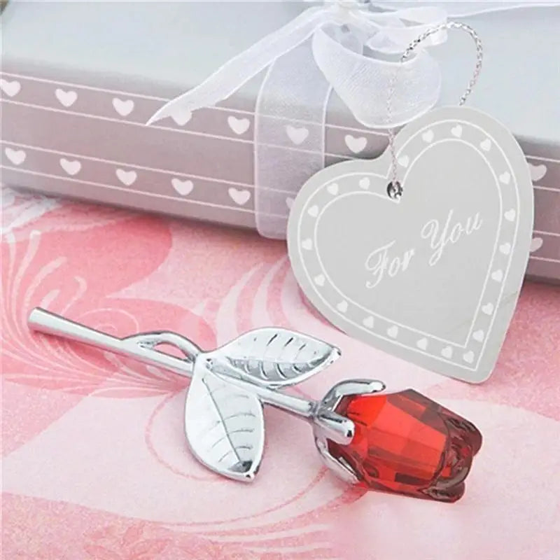 Mini Crystal Rose Artificial Flower – Elegant Home Decor Gift Crystal Flower Ornament Axl