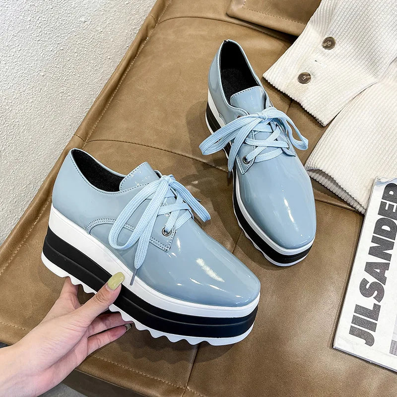 YBQJOO Women's Chunky Platform Sneakers – Lace-Up Casual Platform Sneakers Axl
