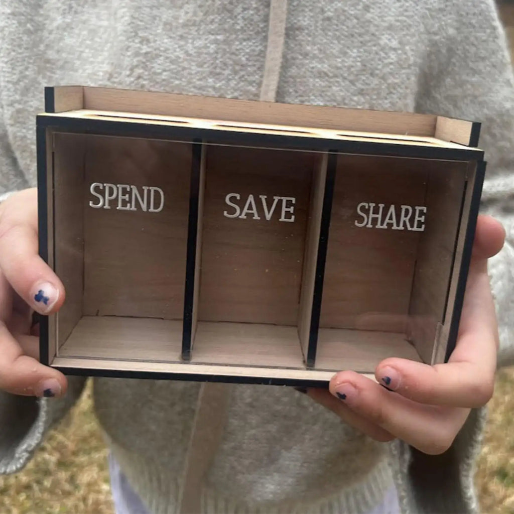 Wooden Coin Bank Box – 3 Compartments & Removable Lid Wooden Coin Bank Axl