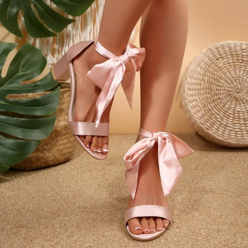 Women's Ribbon Bowknot Ankle Strap High Heel Sandals High Heel Sandals Axl