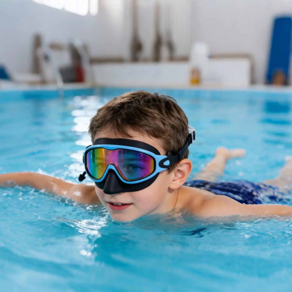 Kids Swim Goggles with Nose Cover, Earplugs & UV Protection Kids Swim Goggles Axl