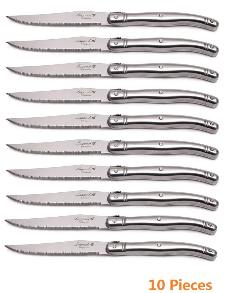 Laguiole-Style Stainless Steel Steak Forks Set – 2–10 Pcs Steak Fork Set Axl 10pcs knife