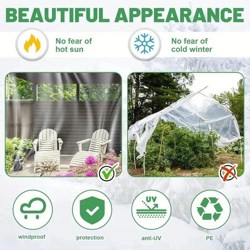 Transparent Waterproof PE Garden Tarpaulin – Plant Cover Garden Tarpaulin Cover Axl