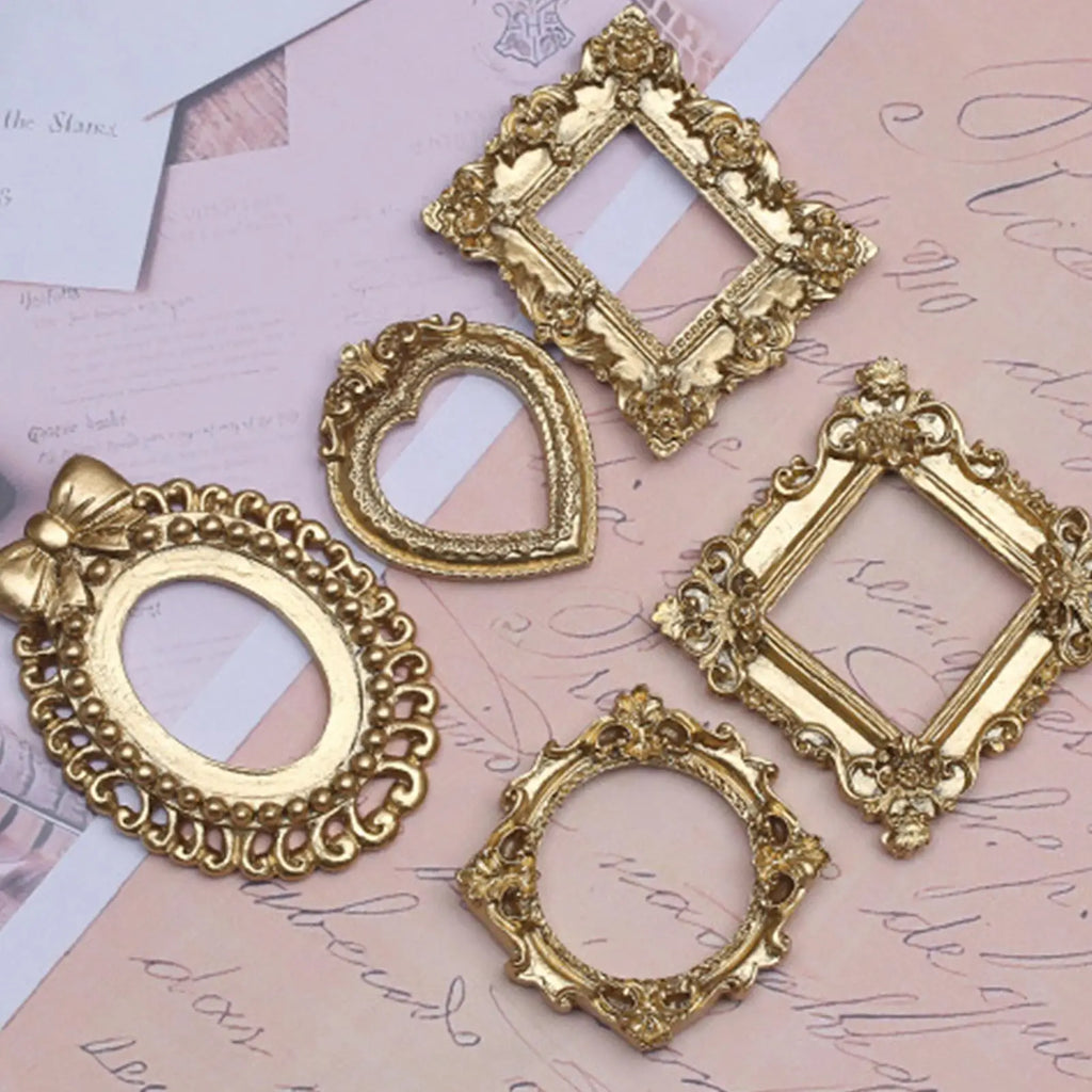 5-Piece Mini Gold Shadow Box Photo Frames – DIY Display Set Photo Display Frames Axl