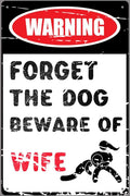 Funny Beware of Wife Novelty Tin Sign – Retro Metal Wall Art Novelty Metal Sign Axl aluminum sign aluminum 20x30cm