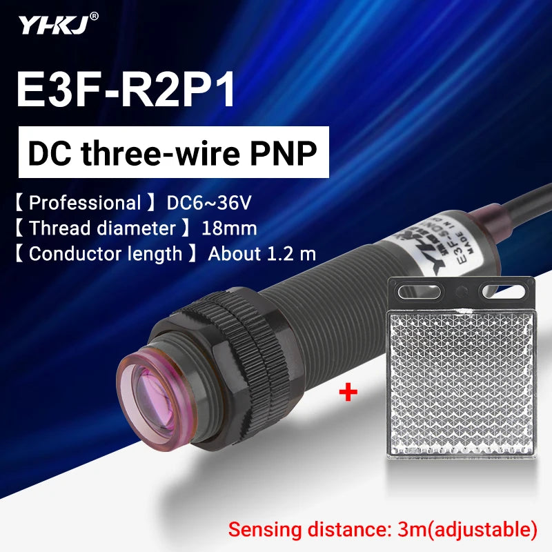 E3F M18 Photoelectric Proximity Sensor Switch NPN PNP 6-36VDC Photoelectric Sensor Axl E3F-R2P1