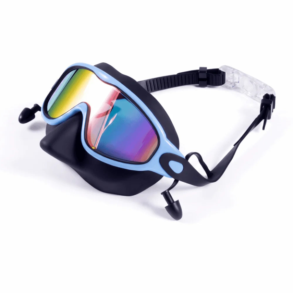 Women's Wide View Swim Goggles – UV &amp; Anti-Fog Large Frame Swim Goggles Axl black blue
