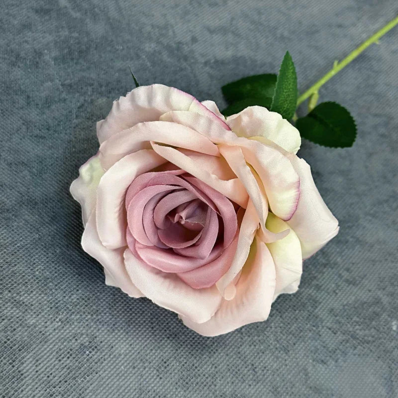 8 Artificial Silk Long Stem Rose Branches – Wedding Floral Decor Artificial Silk Flowers Axl