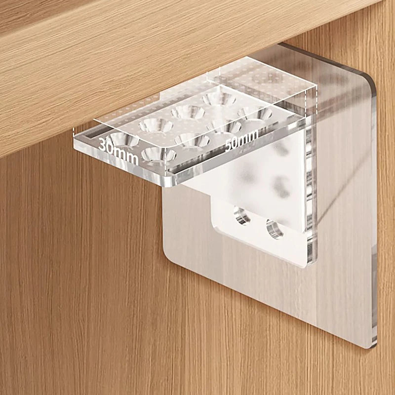 4-Pack Adhesive Shelf Support Pegs – No-Drill Cabinet Clips Shelf Support Brackets Axl