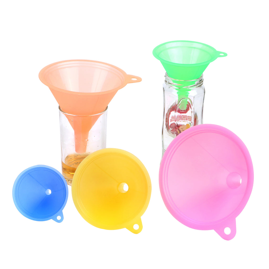 5-Piece Mini Kitchen Funnel Set – Food-Grade Translucent Plastic Kitchen Funnel Set Axl