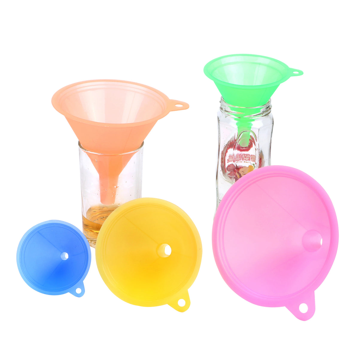 5-Piece Mini Kitchen Funnel Set – Food-Grade Translucent Plastic Kitchen Funnel Set Axl