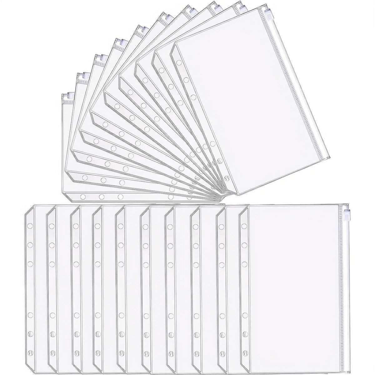 A6 Clear Zipper Pouches for 6-Ring Binders – 20 or 50 Pack Binder Zipper Pouches Axl